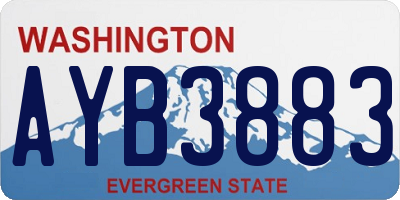 WA license plate AYB3883