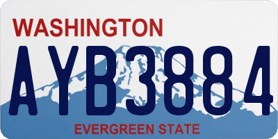 WA license plate AYB3884