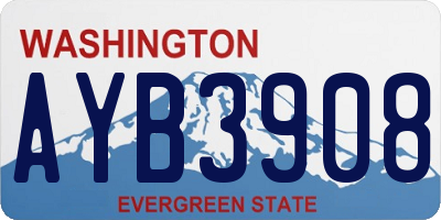 WA license plate AYB3908