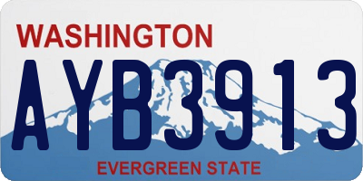WA license plate AYB3913
