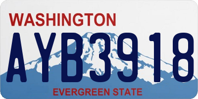 WA license plate AYB3918