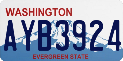 WA license plate AYB3924