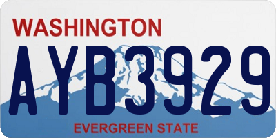 WA license plate AYB3929