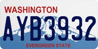 WA license plate AYB3932