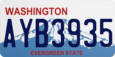 WA license plate AYB3935