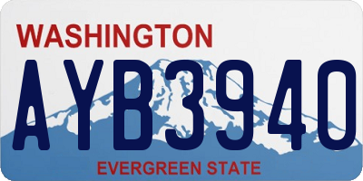 WA license plate AYB3940