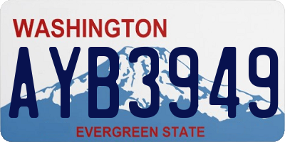 WA license plate AYB3949
