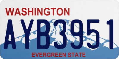 WA license plate AYB3951