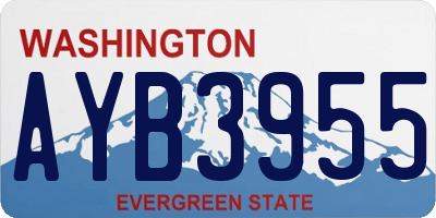 WA license plate AYB3955