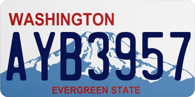 WA license plate AYB3957