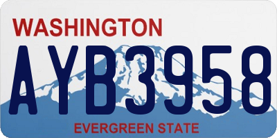 WA license plate AYB3958