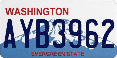 WA license plate AYB3962