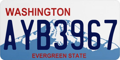WA license plate AYB3967