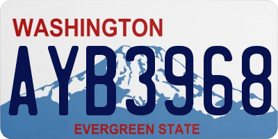WA license plate AYB3968