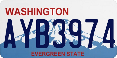 WA license plate AYB3974