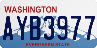 WA license plate AYB3977