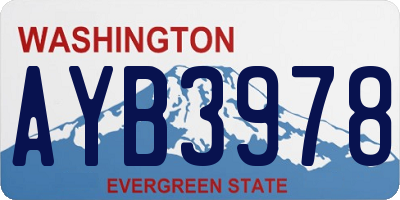 WA license plate AYB3978