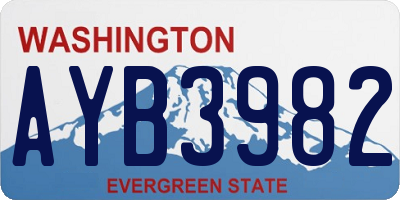 WA license plate AYB3982
