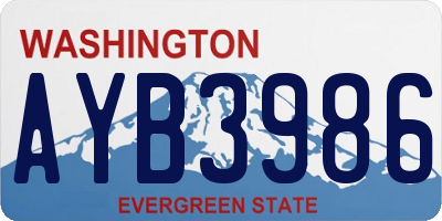 WA license plate AYB3986