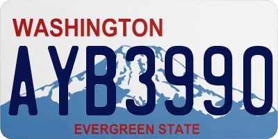 WA license plate AYB3990
