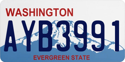 WA license plate AYB3991