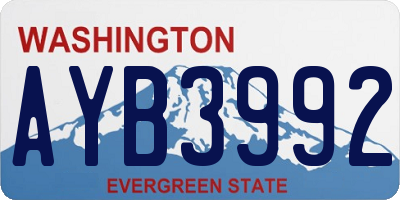 WA license plate AYB3992