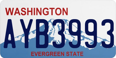 WA license plate AYB3993