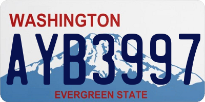 WA license plate AYB3997