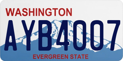 WA license plate AYB4007