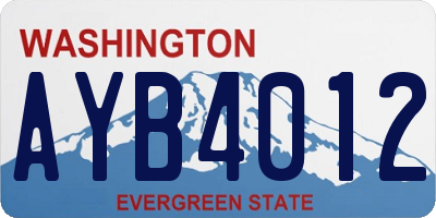 WA license plate AYB4012