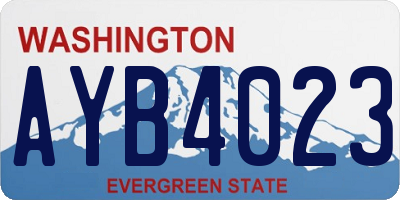 WA license plate AYB4023
