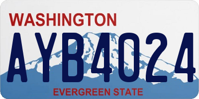 WA license plate AYB4024