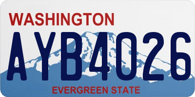 WA license plate AYB4026
