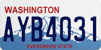 WA license plate AYB4031