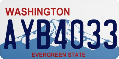 WA license plate AYB4033