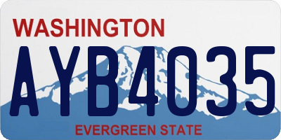 WA license plate AYB4035