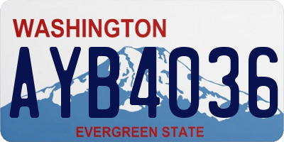 WA license plate AYB4036
