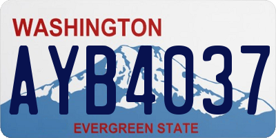 WA license plate AYB4037