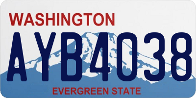 WA license plate AYB4038