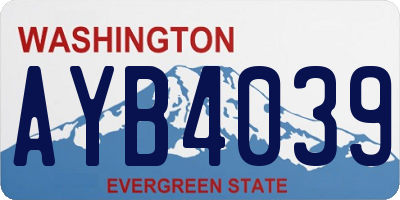 WA license plate AYB4039