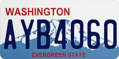 WA license plate AYB4060