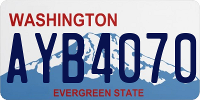 WA license plate AYB4070