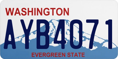WA license plate AYB4071