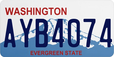 WA license plate AYB4074
