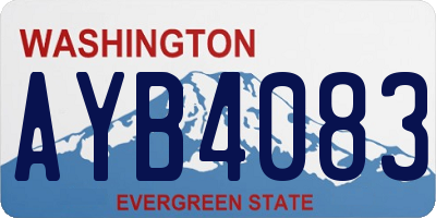 WA license plate AYB4083