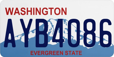 WA license plate AYB4086