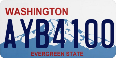WA license plate AYB4100