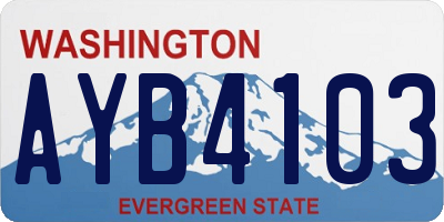 WA license plate AYB4103