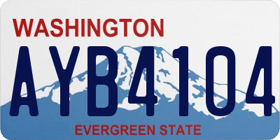 WA license plate AYB4104