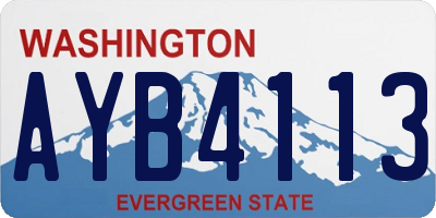 WA license plate AYB4113